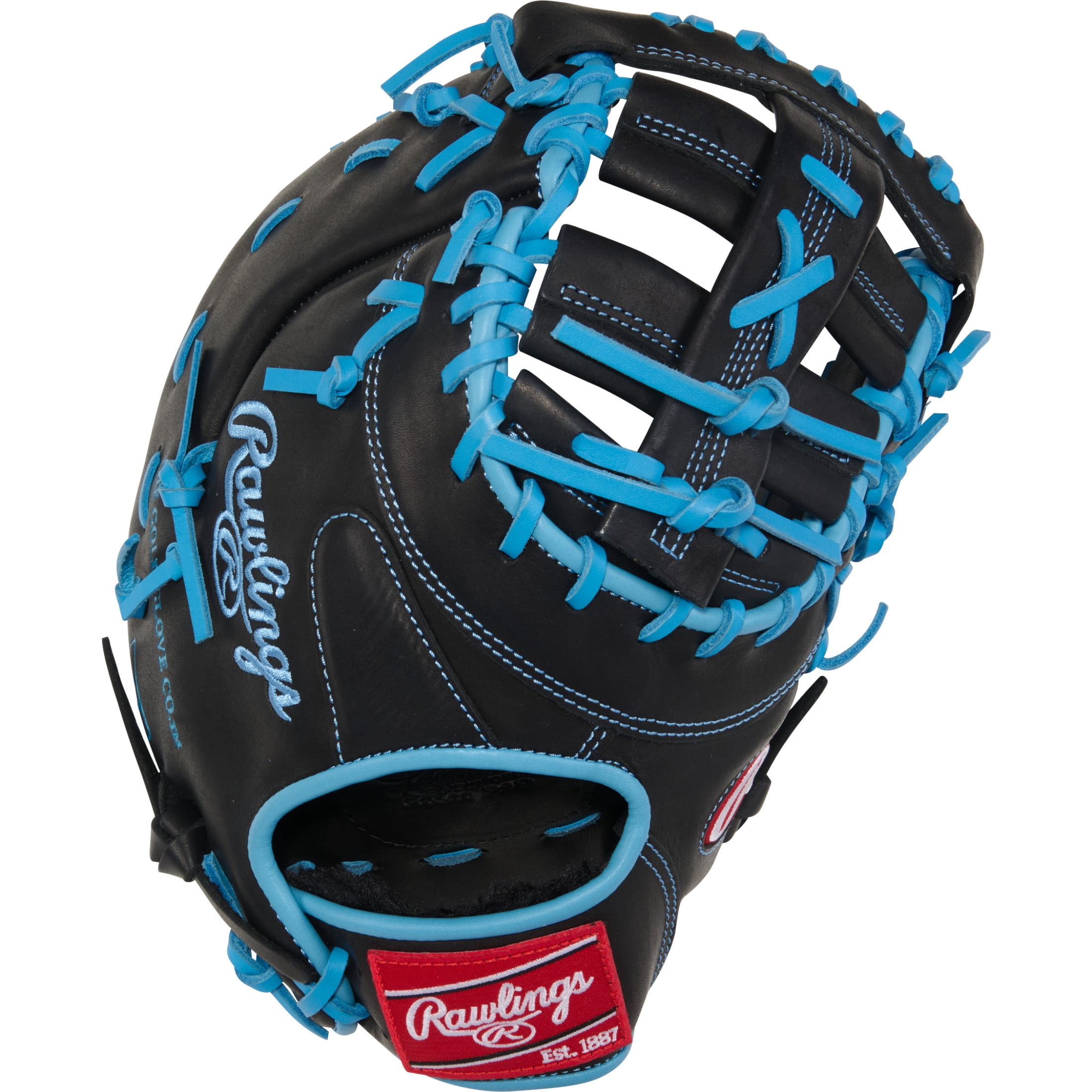 Rawlings R9 13-Inch First Base Mitt | DCT Pattern | RHT/LHT | Black/Columbia Blue