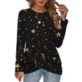 thumbnail image 2 of Youmylove Tshirts Women T-Shirts Winter Fall Long Sleeve Leisure Stylish Tunic Elegant Tops Casual Twist Front T-Shirt Crew Neck T Shirts, 2 of 4