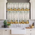 thumbnail image 4 of 3 Piece Kitchen Curtains and Valances Set Sunflower Eucalyptus Cafe Curtains 24 Inch Length Yellow Sage Green Country Lavender Valance & Tier Curtain for Living Room Bedroom Window 54"x18"+27"x24"*2, 4 of 6