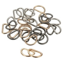 Uxcell 30pcs D Ring 3/4" (20mm) Metal Electroplate D-Shape Buckle Clips, 3 Colors