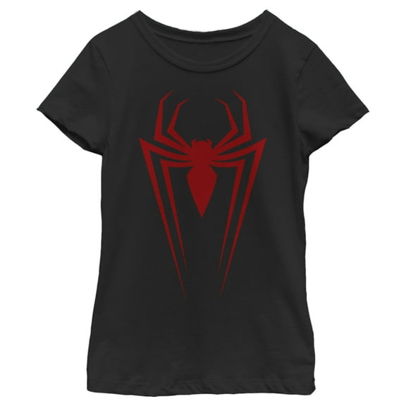 Girl's Marvel Spider-Man Icon Badge Graphic Tee Black X Large