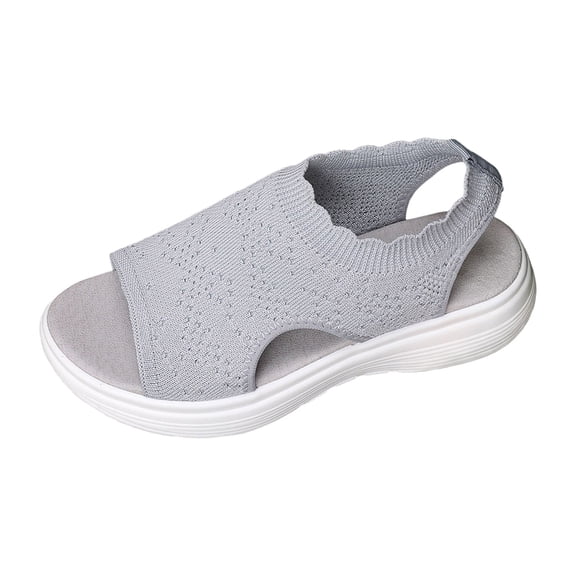 DGMIOCS Womens Orthopedic Walking Sandals Arch Support Comfort -On Sport Sandals Open-Toe Athletic Sandals for Plantar Fasciitis Summer Beach Casual Size: 7 Grey