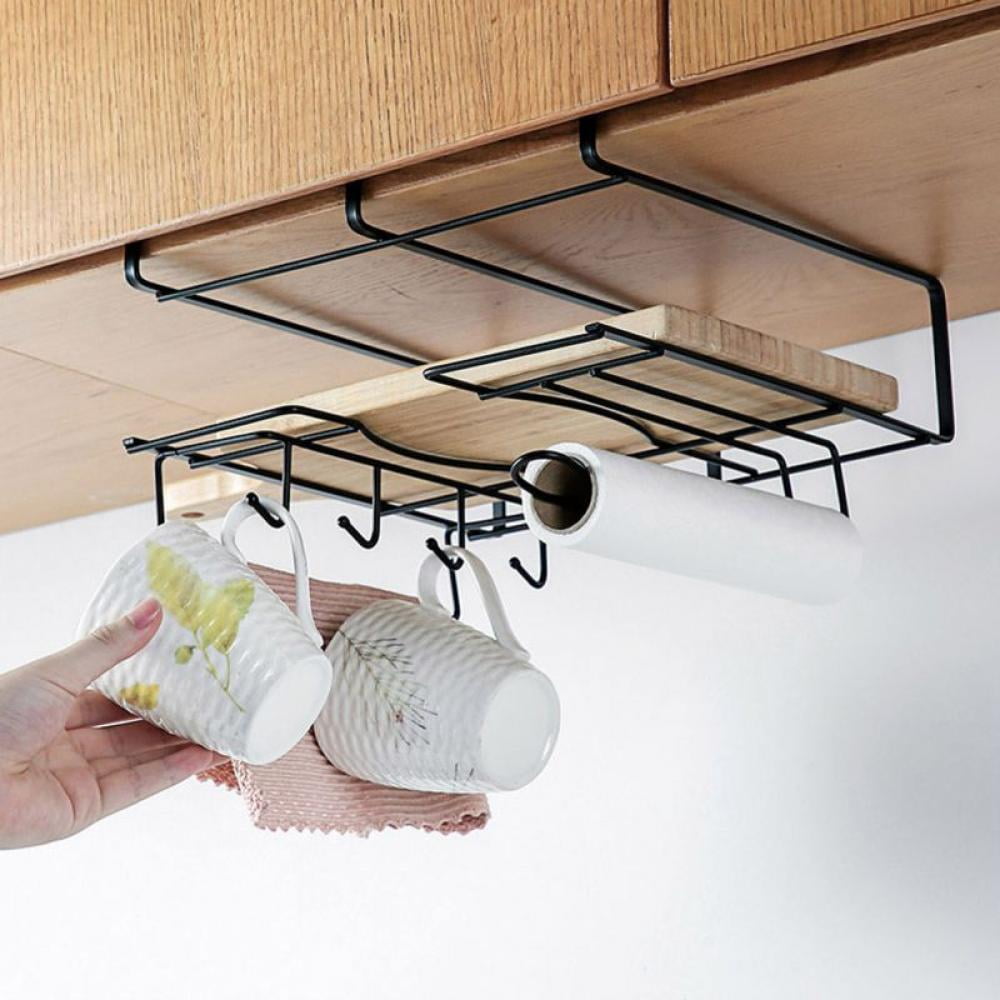 Grid Storage Baskets with Hooks,Metal Hanging Basket Kitchen Storage
