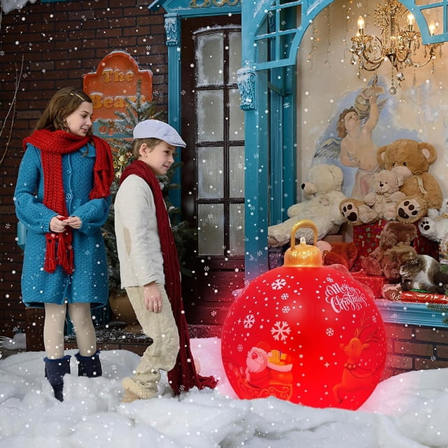 Venta de bolas inflables de Navidad, 60 cm, grandes, para exteriores, de PVC, para Navidad, inflables gigantes, reutilizables, muñecos de nieve de Papá Noel, para decoración de jardín y patio de Navid