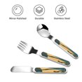 thumbnail image 3 of Gaeub Cat Hiding In Potted Plants Print 3-Piece Children Knife Spoon Fork Set,Stainless Steel Child Flatware Set,Kids Utensils Set with Case for Lunch Box (Fork Spoon Knife Combo), 3 of 8