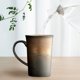 thumbnail image 5 of Taza de cerámica japonesa de 310 ml (10,5 oz) para café, ideal para uso doméstico (oro), 5 of 6