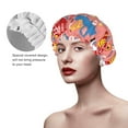 thumbnail image 4 of Disketp Cartoon With Traffic Elements Shower Caps,Reusable Shower Cap For Women, Double Layer Waterproof Hair Cap, Large Size For All Hair Lengths,For Girls Spa Home Salon Use, 4 of 9