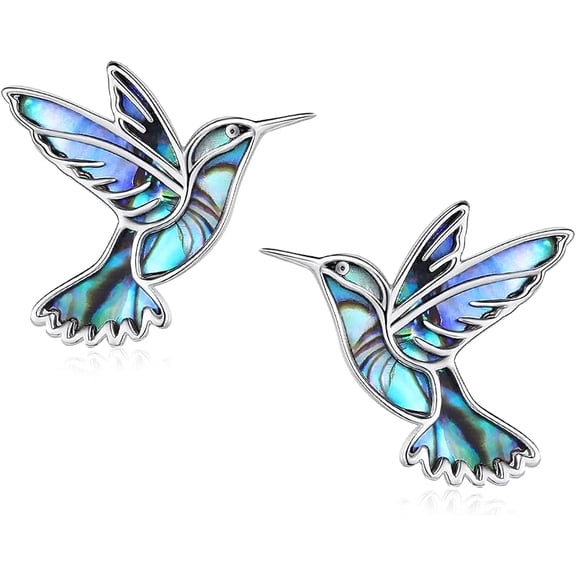 XATENJE Hummingbird Stud Earrings 925 Sterling Silver Hummingbird Jewelry Gifts for Women