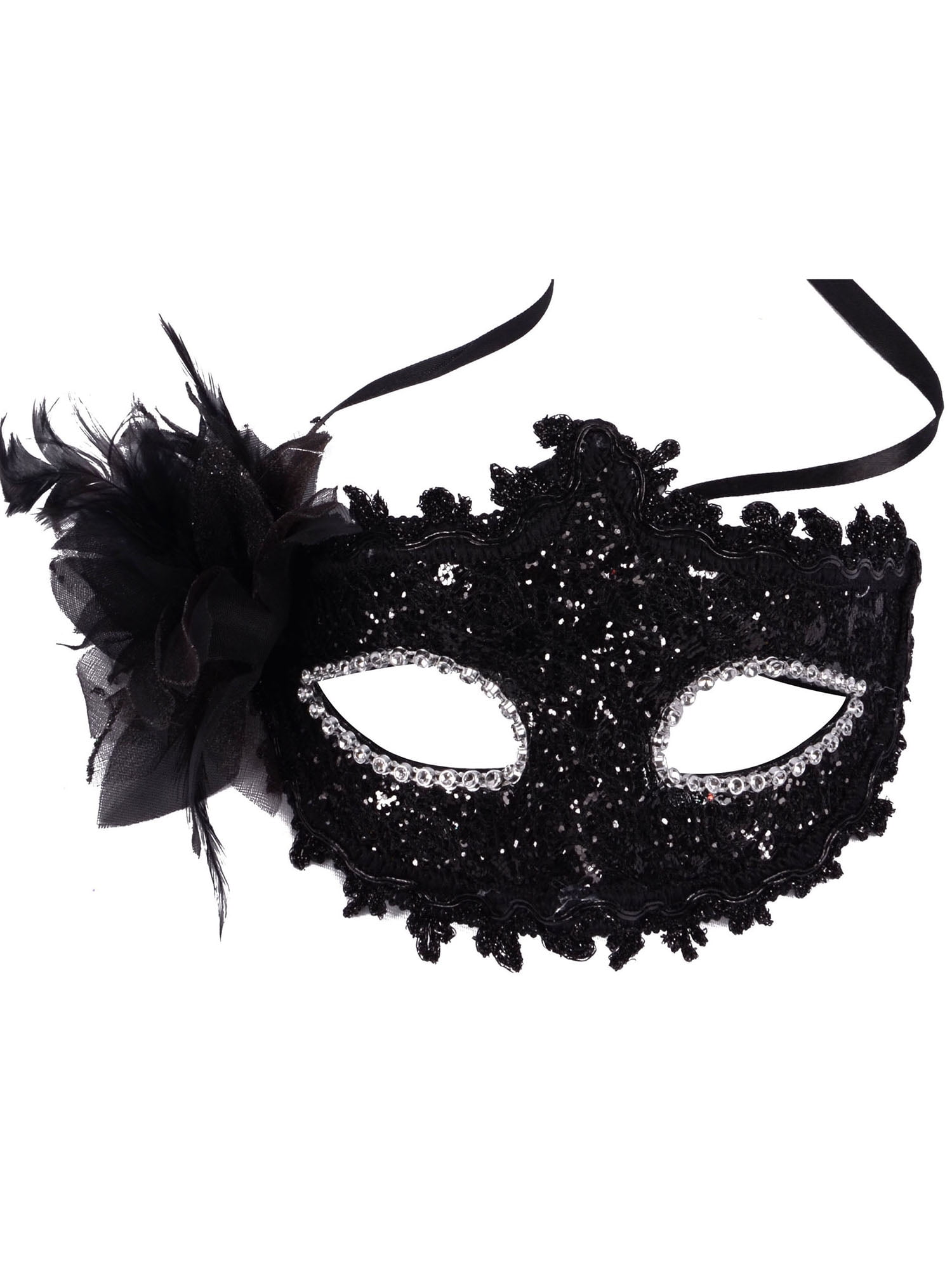 Black & White Stunning Venetian Masquerade Eye Mask Party Lace Fancy Dress 