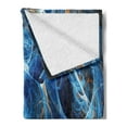 thumbnail image 2 of Fractal Soft Flannel Fleece Throw Blanket, Chaos Curves Hollow Science Fiction Style Space Wind Abstract Digital Artwork, Cozy Plush for Indoor and Outdoor Use, 50" x 60", Blue Orange, by Ambesonne, 2 of 5