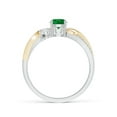 thumbnail image 2 of ANGARA Natural Emerald and Diamond Twisted Vine Engagement Ring in 14K White & Yellow Gold for Women (Size-5mm) | May Birthstone, Birthday, Anniversary, Jewelry Gift for Women | Natural Emerald Ring, 2 of 10