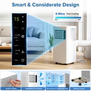 KISSAIR 8000 BTU Ashare Portable Air Conditioner, 4-in-1 AC Unit with Fan, Cool and Dehumidifier, Sleep Mode, Remote Control, for Rooms up to 350 Sq Ft