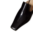 thumbnail image 2 of FSJ Women Comfortable Chunky Block Low Heel Mules Square Closed Toe Backless Loafers Slip On Office Clogs Slides Shoes Size 10.5 Black, 2 of 5
