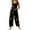 Black, variant on Women's Retro Christmas Print Sleeveless Button Jumpsuit - Fashion Casual One-Piece, Black Size L