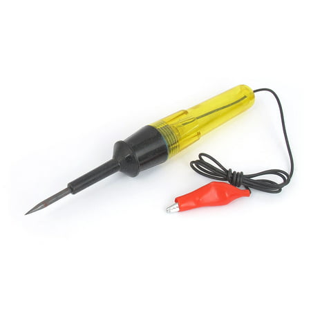 Unique BargainsDC 6-24V Clear Yellow Shell Alligator Clip Electricity Circuit Tester