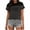 Gray, variant on Women's Striped T-Shirt Casual Short Sleeve Crewneck Tee Horizontal Stripe Top for Layering or Summer Black S