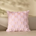 thumbnail image 6 of Spring Summer Yellow Color Flower Heart Throw Pillow Cover 18x18 Inch Set of 1 Easter Decoration Soft Plush Flower Jacquard Throw Pillows Cushion Case for Bedroom Sofa Holiday Festivals Home Decor, 6 of 9