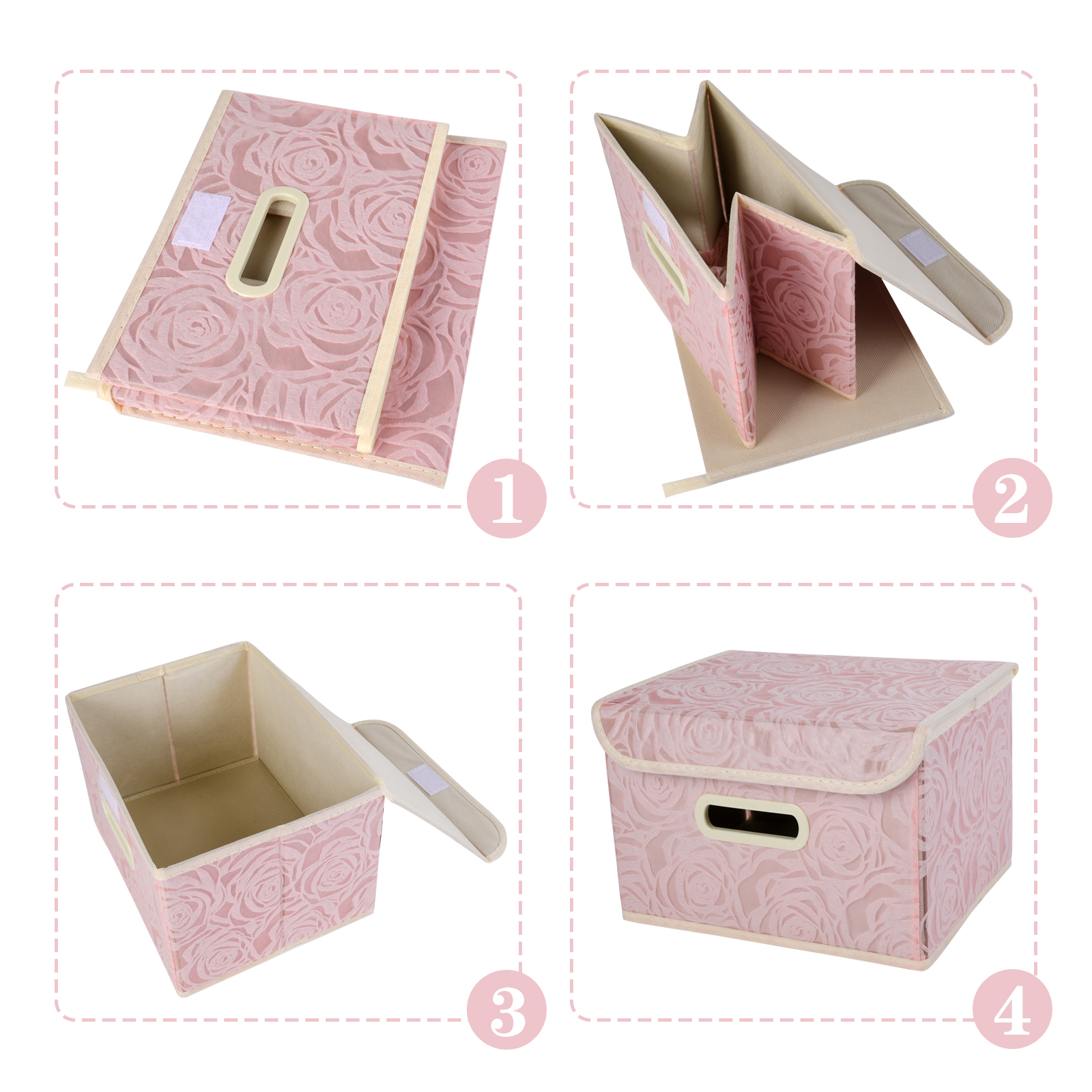Collapsible Storage Bins with Lids Fabric Decorative Storage Boxes ...