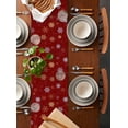 thumbnail image 2 of Red Yellow White Christmas Burlap-Cotton Table Runner 60 Inches Long,Xmas Snowflake Winter Farmhouse Table Runners,Outdoor Dining Tablecloths Decor for Baby Shower/Party/Wedding 13x60, 2 of 9