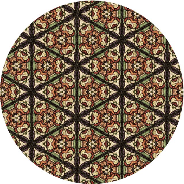 Ahgly Company Tapis Rond Lavable en Machine Intérieur Transitionnel Rouge Nuit, 7 Pieds Rond