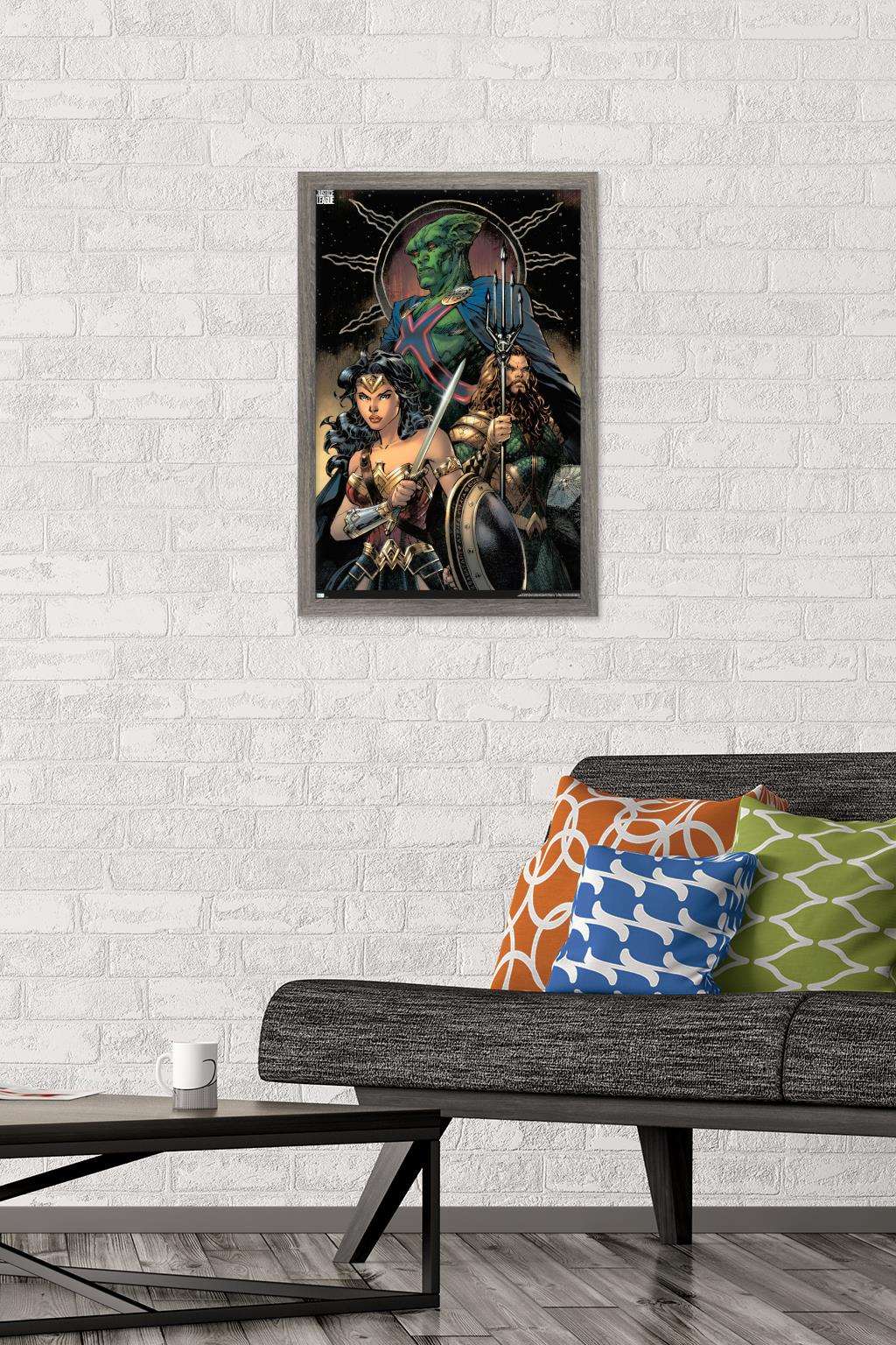 DC Zack Snyder's Justice League - Jim Lee Variant Wall Poster, 14.725" x 22.375", Framed