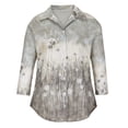 thumbnail image 4 of Moda mujer estampado Casual manga larga Turndown Collar botón camisa Tops Fridja  bvmnju7639, 4 of 8