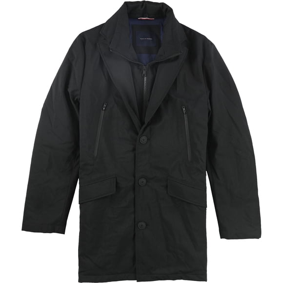 Tommy Hilfiger Mens Robert Raincoat, Black, 38