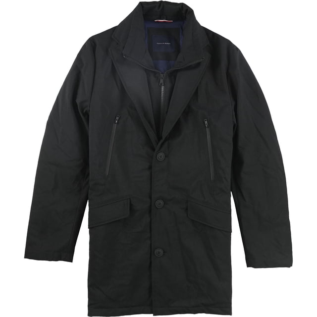 Tommy Hilfiger Mens Robert Raincoat, Black, 38