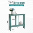 thumbnail image 3 of Kings Brand Furniture - Entryway Table - Narrow Console Table - Console Table with Storage - Hallway Decor - Wood Console Tables for Entryway - Narrow Console Sofa Side Table - Foyer - Teal, 3 of 7