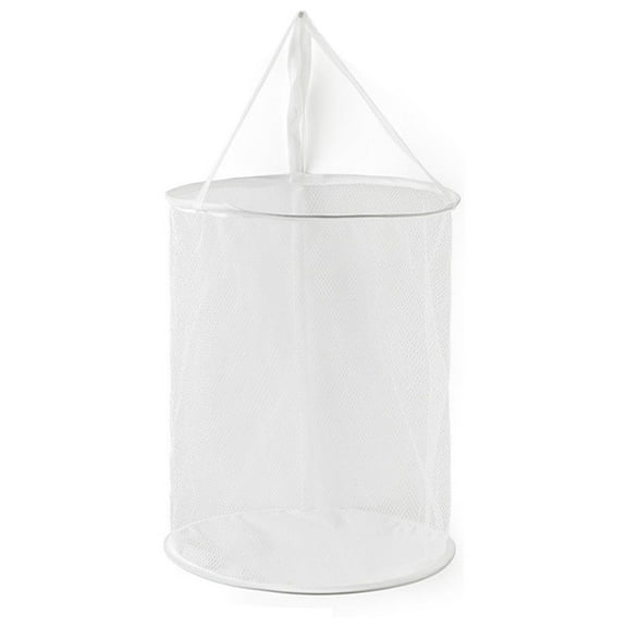 SIYTUAU Foldable Mesh Laundry Hamper Wall Mount Storage Basket Handle Clothes Organizer For Bedroom Bathroom Kids Room White Free Size Plastic Collapsible Bin White