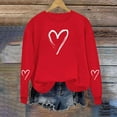 thumbnail image 5 of yillto Valentine's Day Sweatshirt for Womens Loose Long Sleeve Crewneck Pullover Heart Printed Sweatshirts, 5 of 6