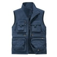 thumbnail image 3 of UVEASISHA Outdoor Hiking Vest for Men Big and Tall Cargo Vest Multi Pocket Sleeveless Zip up Jackets Lightweight Quick Dry Work Waistcoat Dark Blue 3XL, 3 of 5