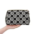thumbnail image 4 of Picia White Sunflowers Print Leather Makeup Bag Make Up Bag Travel Toiletry Bag for Her Girlfriend Teacher Teen Girl Gifts, 4 of 8