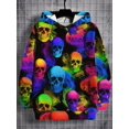 thumbnail image 2 of Sudadera con capucha para hombre, estampado 3D, estampado de calaveras vibrantes, sudadera con cordón, ropa deportiva de manga larga, jersey de calle, ropa para hombre, 2 of 5