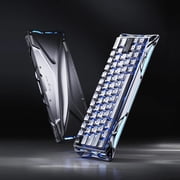 GravaStar Mercury V60 Pro 60% Hall Effect Magnetic Gaming Keyboard – Wired, 8000Hz Polling, GravaStar UFO Magnetic Switches, Adjustable Actuation, 5-Layer Acoustic Foam, Dual RGB – Chrome Silver