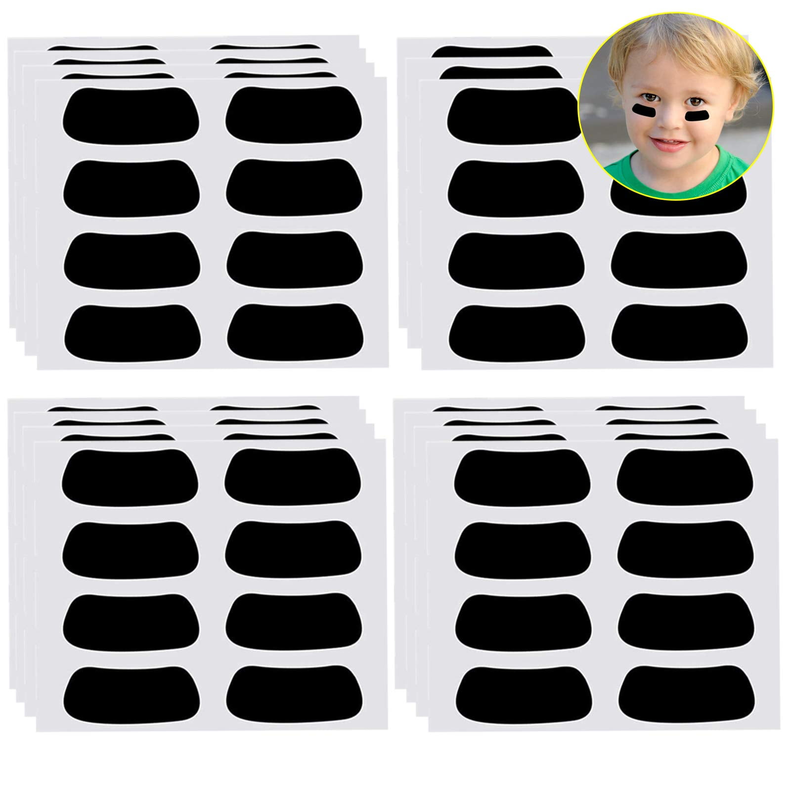 60 Pairs Eye Black Stickers for Kids Customizable Sports Face Eyeblack