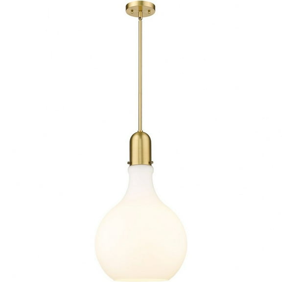 492-1S-SG-G581-14-LED-Innovations Lighting-Amherst - 1 Light Pendant In Industrial Style-22.75 Inches Tall and 13.75 Inches Wide Satin Gold Matte