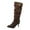 Coffee, variant on Knee High Boots Women, Slouchy Knee High Pointed Toe Stiletto Heel, Flare Mid Heel Wide Calf Pointy Toe Buckle Chelsea Boots Casual Fall Black Boots