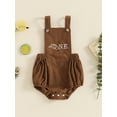 thumbnail image 2 of Suealasg Baby Boys Girls 1st Birthday Overalls Square Neck Sleeveless Letter Embroidery Corduroy Romper, 2 of 7