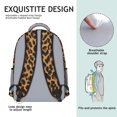 thumbnail image 5 of Black and Brown Leopard Print Backpack for School, Cute School Bag with Adjustable Shoulder Straps and Padded Back, 15.3"x11"x6.7", 5 of 5