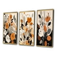 thumbnail image 3 of Designart "Terracotta Wildflowers in Retro Illustration IX" Abstract Botanicals Framed Wall Art Set Of 3 - Brown Modern Frame Canvas Set For Living Room Decor, 3 of 6
