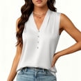 thumbnail image 6 of RYDCOT Vest for Women V Neck Button Down Sleeveless Business Casual Vest Tops Dressy Satin Vests White, 6 of 8
