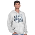 thumbnail image 2 of Autism Awareness Zipper Sweat Shirt Zip Sweatshirt Shine Embrace Love Support | Blue Puzzle, 2 of 2