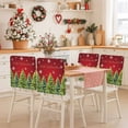 thumbnail image 2 of Frohe Weihnachten Chair Covers Set of 8 Christmas Tree Snowflakes Red Chair Back Covers Stretch Removable Washable Slipcovers Protector for Dining Room Kitchen Party Decor, 2 of 5
