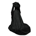 thumbnail image 4 of AOOCHASLIY Womens Christmas Dress Women's Fashion Long Sleeve Hooded Gothic Dress Floor Length Cosplay Dress Deals of the Day, 4 of 7