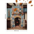 thumbnail image 3 of Retro Tile Fireplace Canvas Print Wall Decor for Kitchen Living Room Restaurant Home Interior Design, 3 of 8