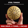 thumbnail image 3 of Kuymtek Ethereal Drum 3 Pulgadas 6 Tonos Mini Hand Pan Tongue Drum Con Baquetas (B), 3 of 9