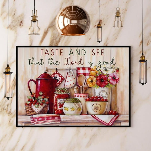 Kitchen Taste And See That The Lord Is Good Paper Poster No Frame Matte Wall Art Decor 11 x 17 Inch Poster