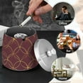 thumbnail image 4 of Yayeee Ashtray with Lid for Cigarette Smokeless Stainless Steel Home Ash Holder, Circular Gold Pattern, 4 of 7