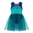 thumbnail image 4 of YONGHS Kids Girls Sequin Sparkly Leotards Ballerina Dance Mesh Tutu Dresses, 4 of 7